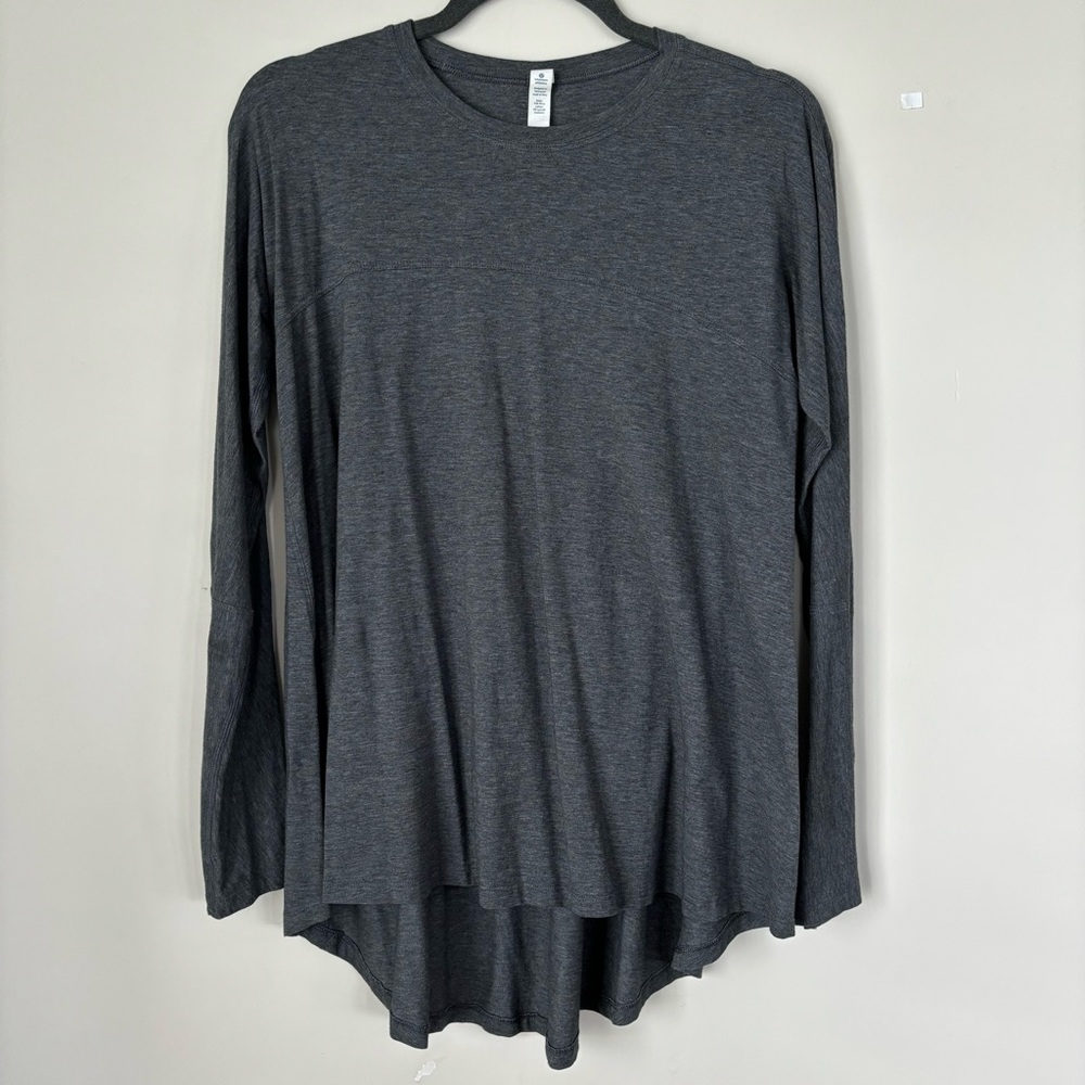 Lululemon Acadia Long Sleeve Grey Cotton Shirt Women's Size 8